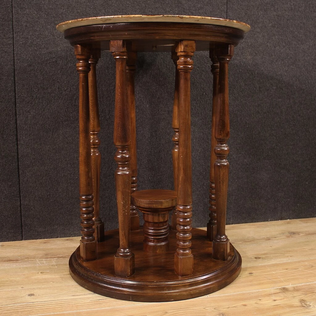 Marble and onyx game table with chessboard, 1940s 9