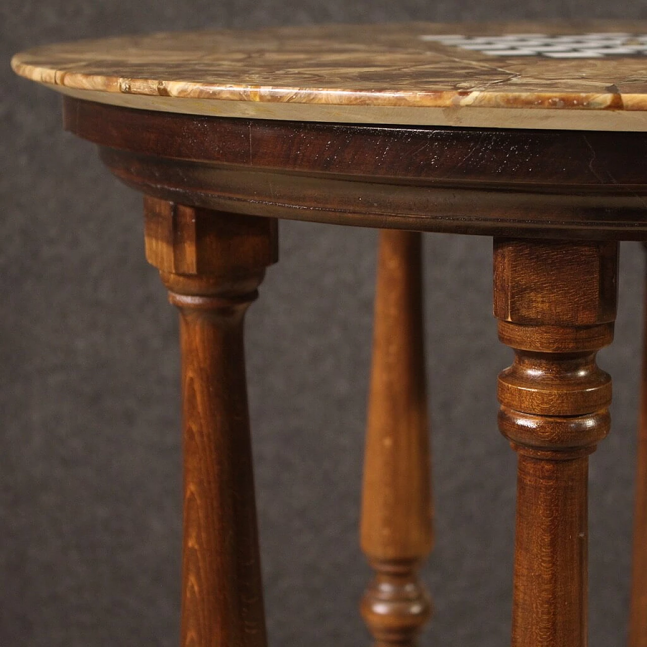 Marble and onyx game table with chessboard, 1940s 12