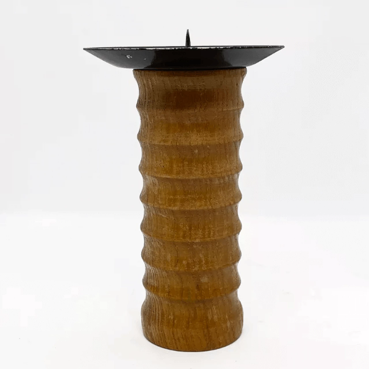 German steel and wood candle holder, 1960s 8