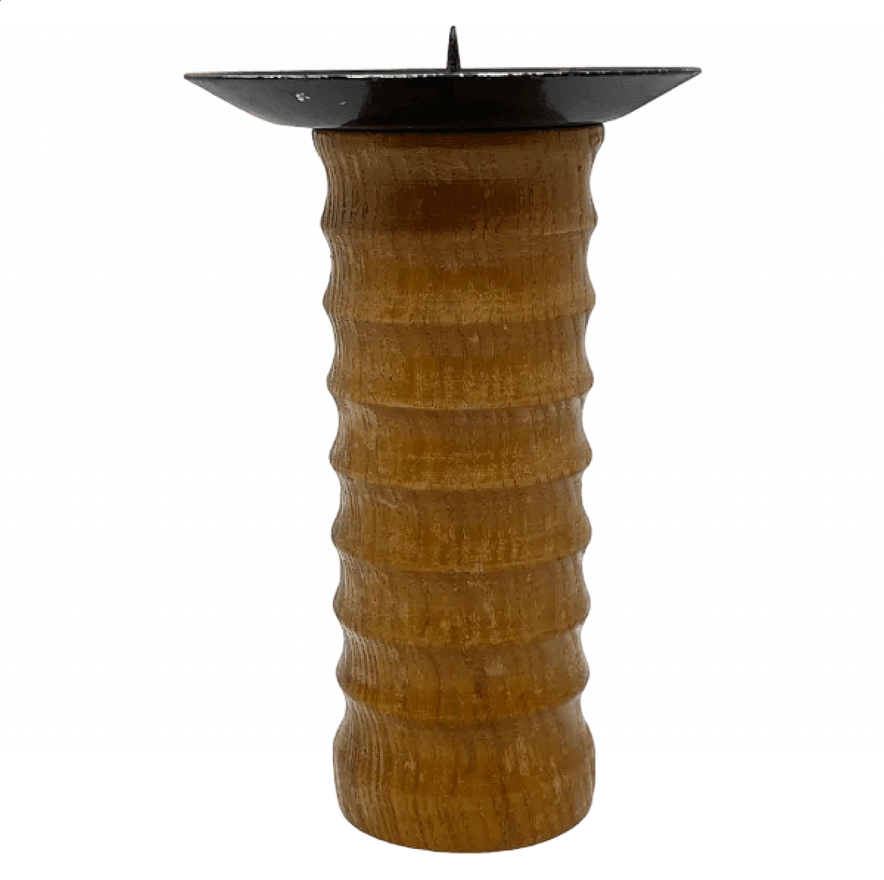German steel and wood candle holder, 1960s 11