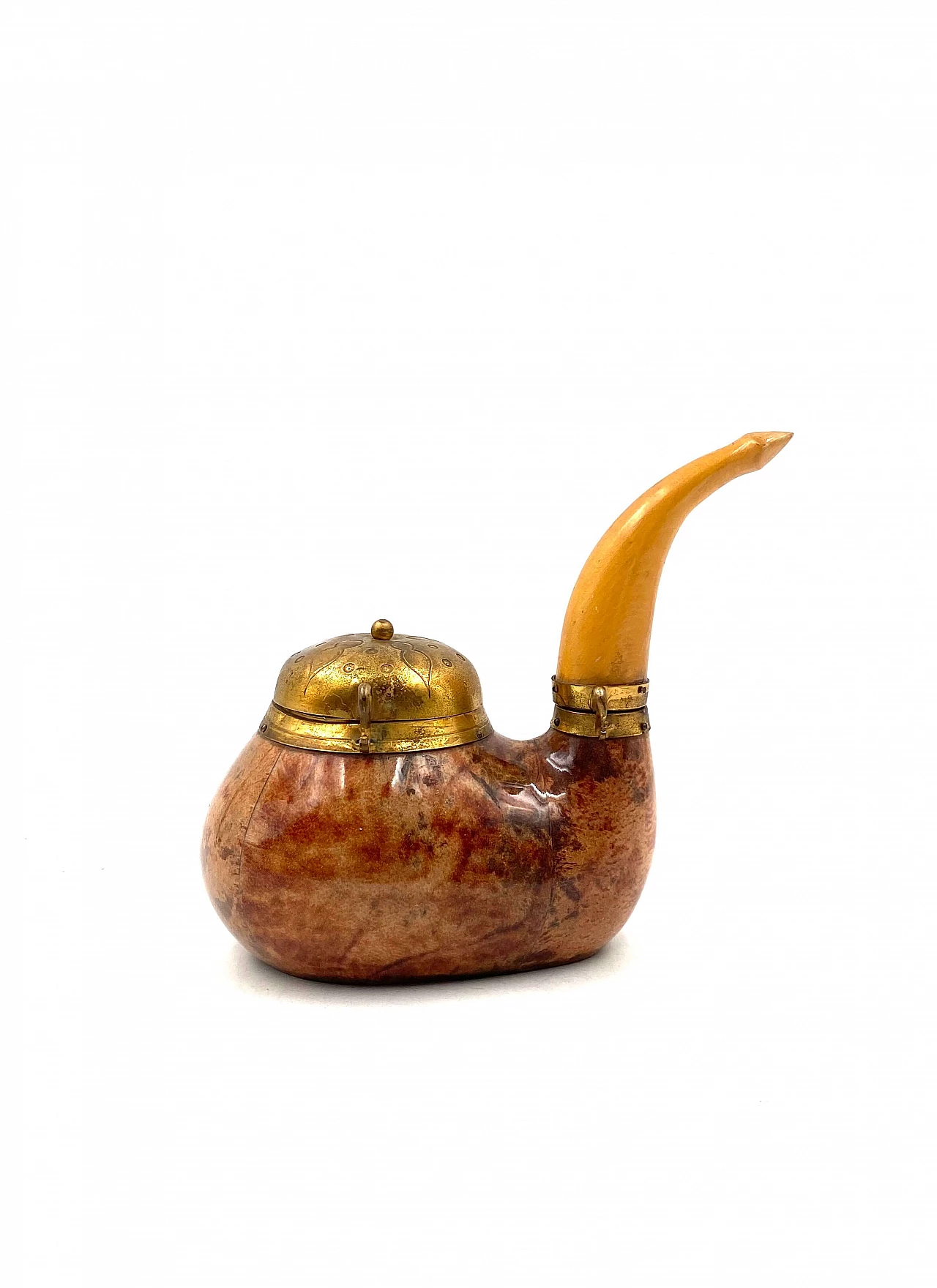 Scatola da tabacco a forma di pipa di Aldo Tura per Macabo, anni '50 1