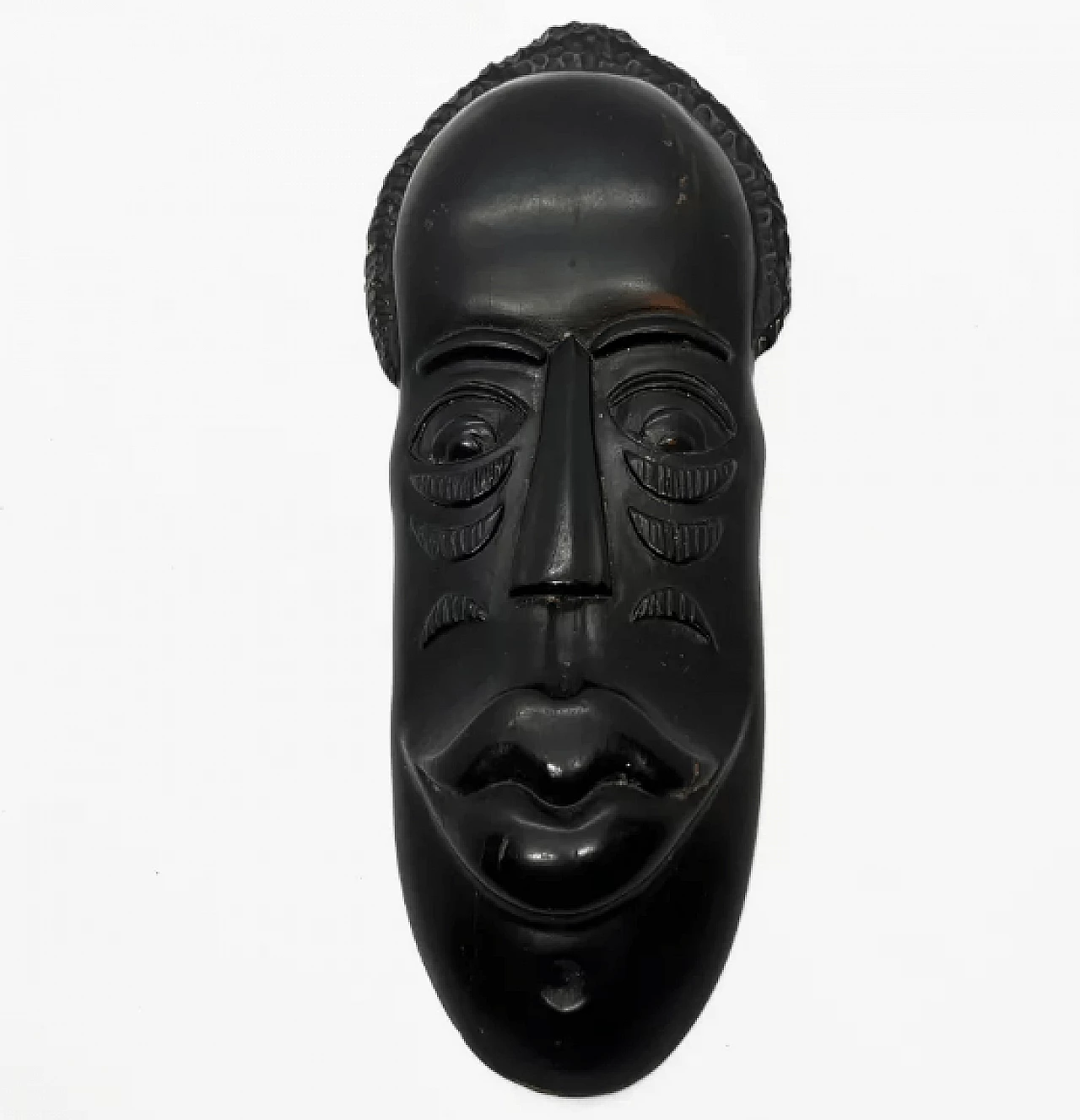 Cuban black wood decorative mask, 1970s 3