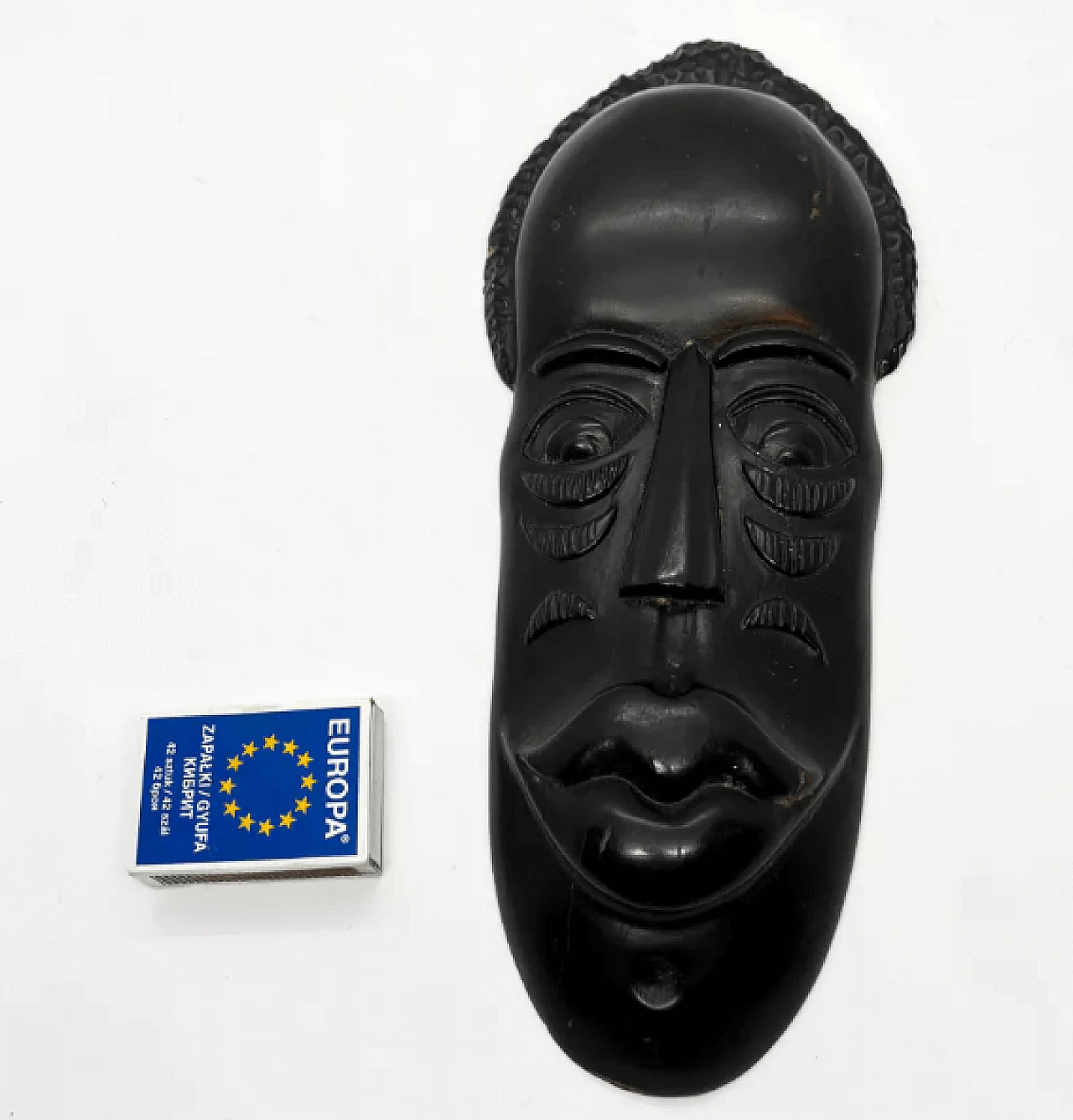 Cuban black wood decorative mask, 1970s 4