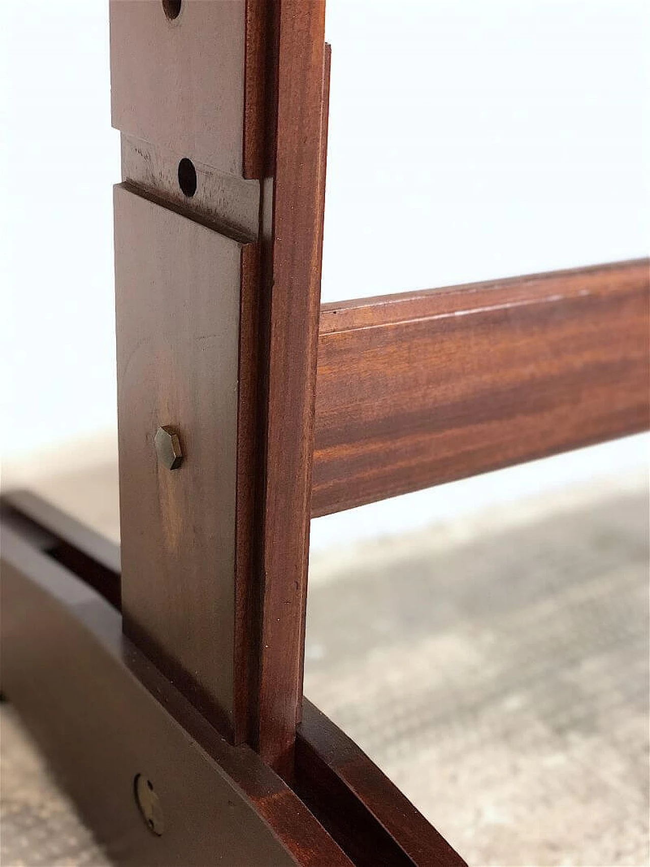 Modular three-bay solid teak bookcase by Franco & Nori, 1960s 23