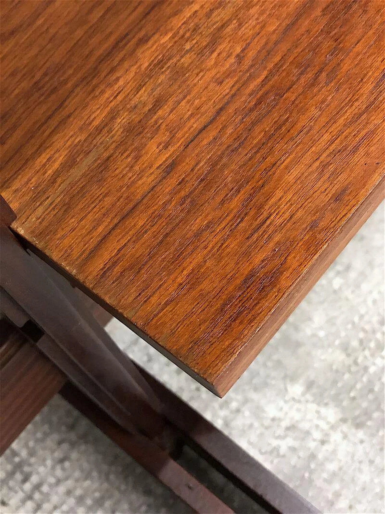 Modular three-bay solid teak bookcase by Franco & Nori, 1960s 25