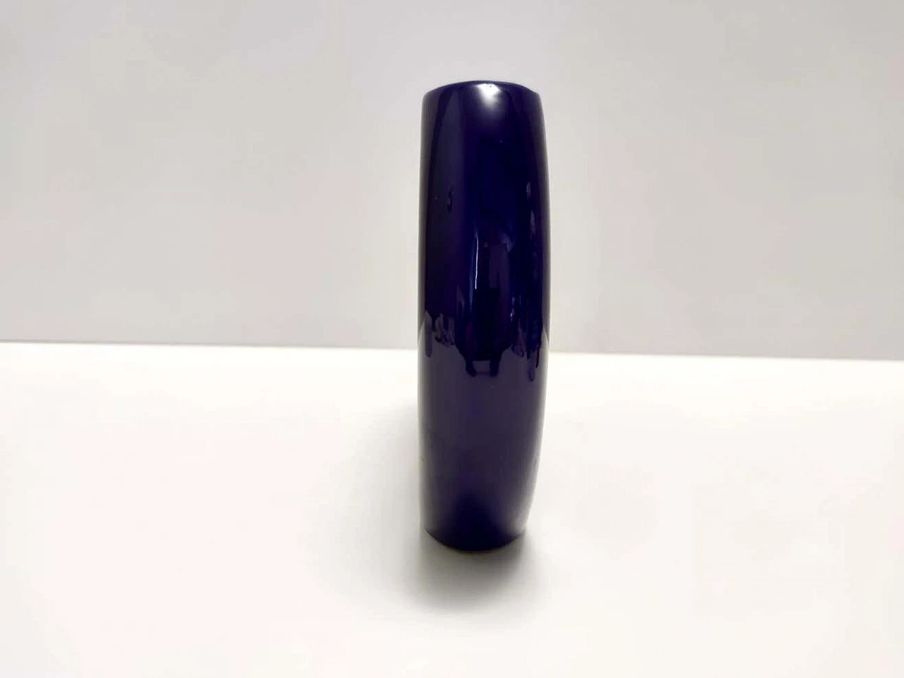 Blue enamelled geometric vase by Pietro Arosio for Parravicini, 1970s 6