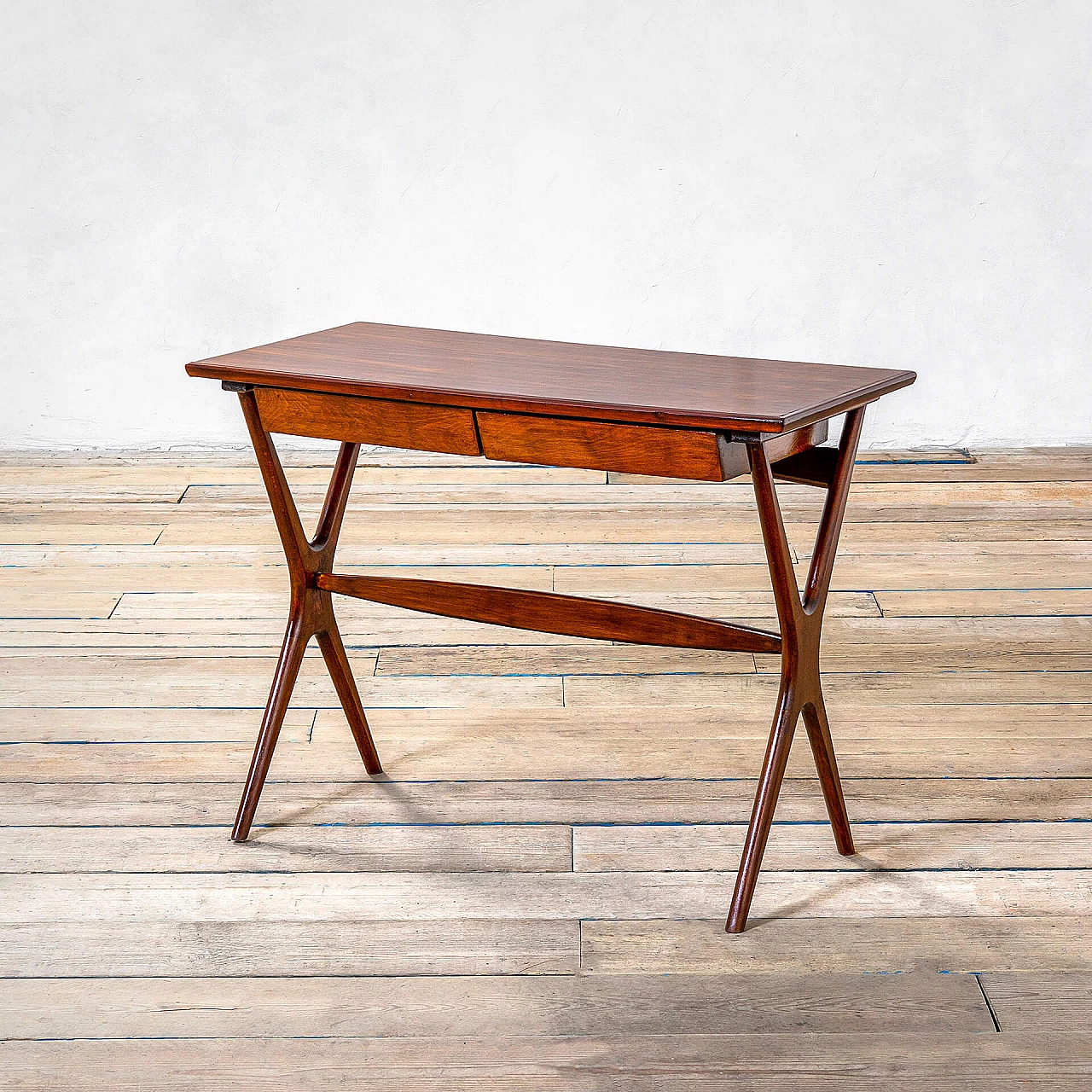 Wood desk with two drawers by Ico Parisi, 1950s 1