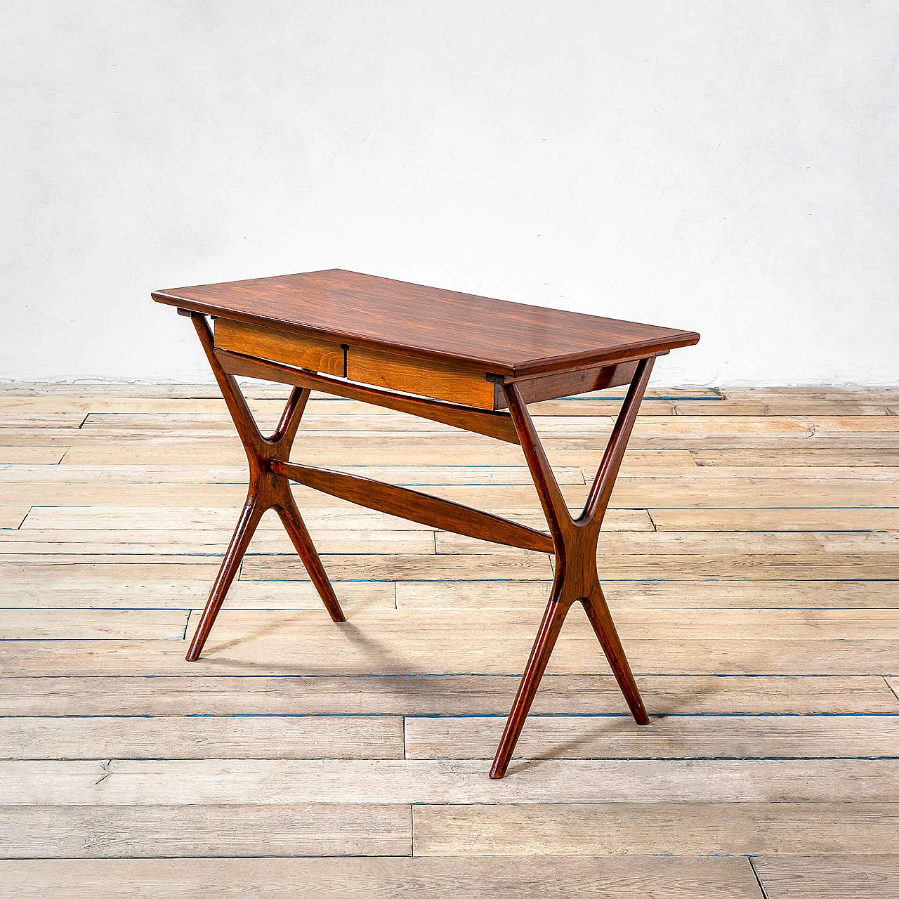 Wood desk with two drawers by Ico Parisi, 1950s 2
