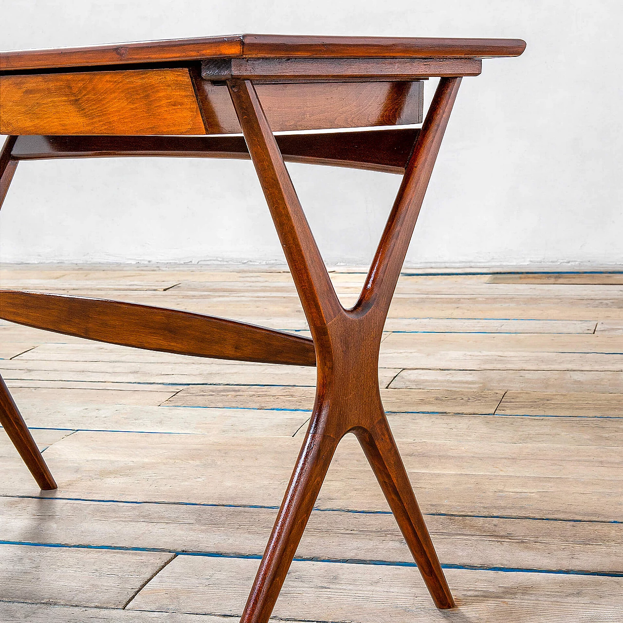 Wood desk with two drawers by Ico Parisi, 1950s 3