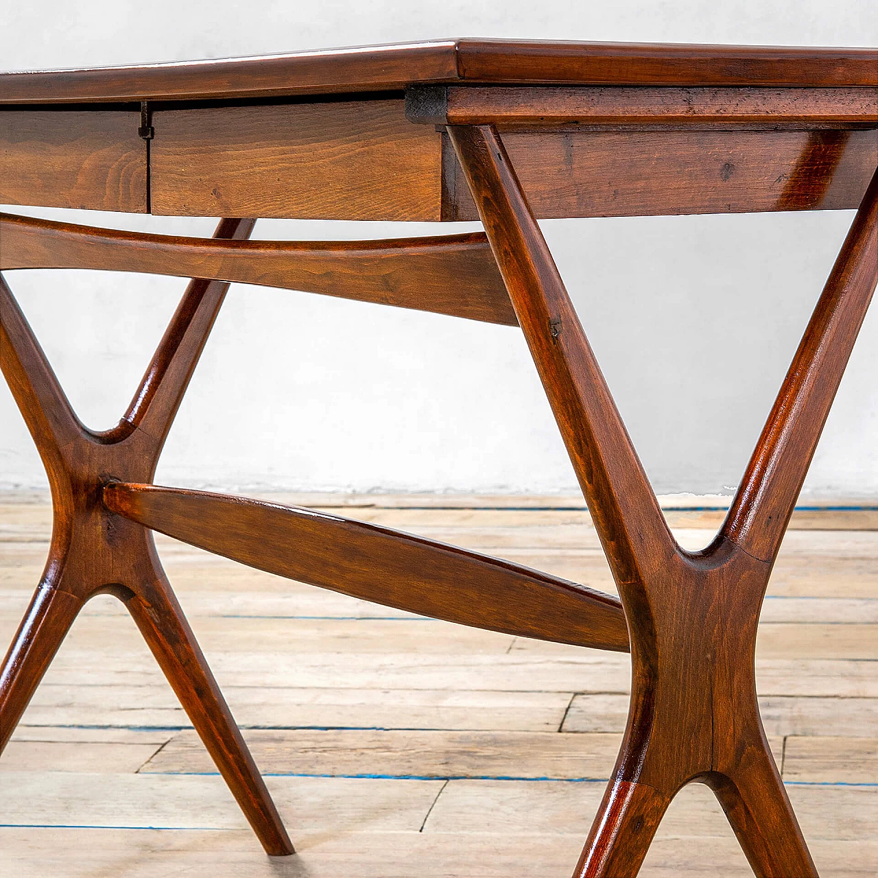 Wood desk with two drawers by Ico Parisi, 1950s 4