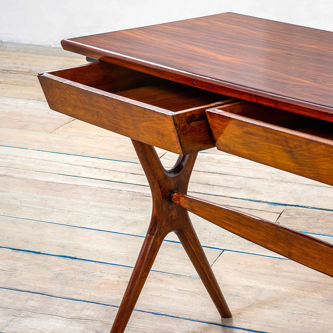 Wood desk with two drawers by Ico Parisi, 1950s 5