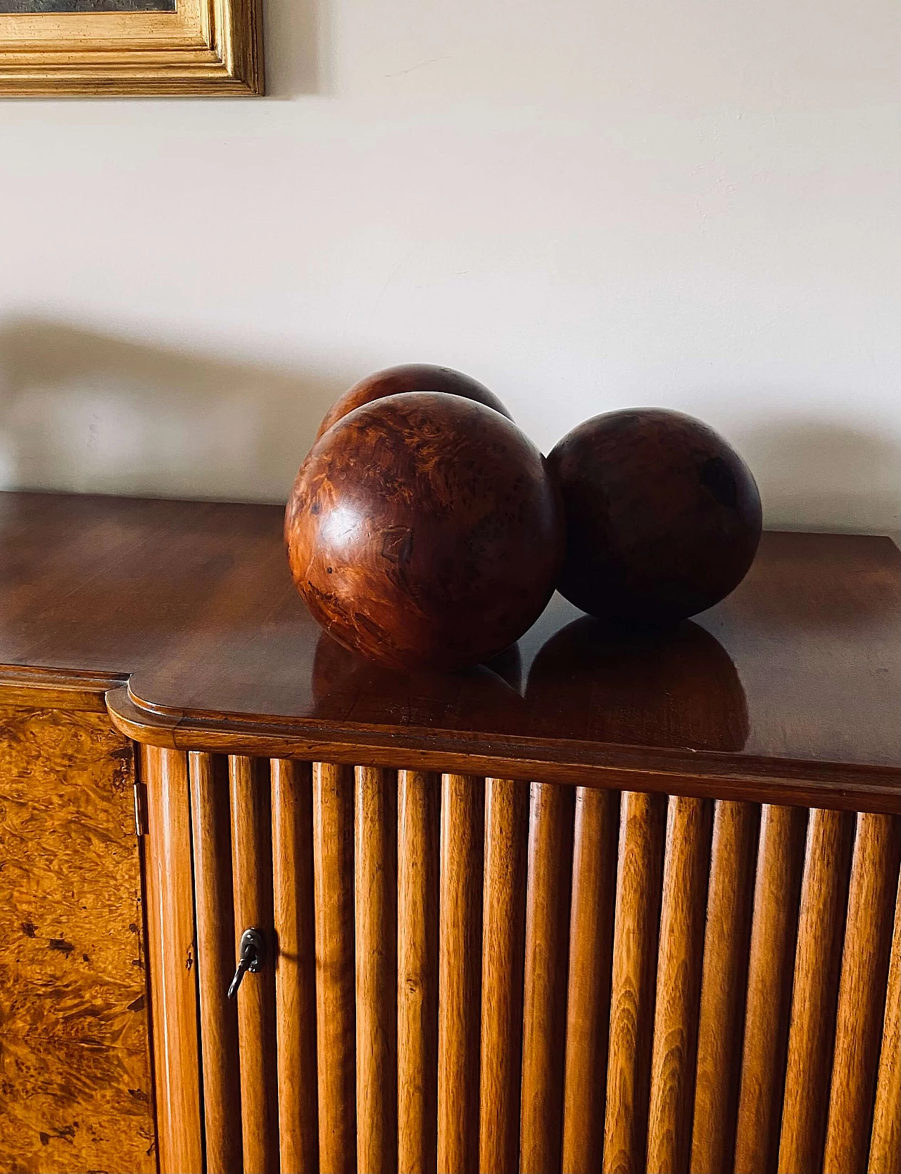 3 Spherical wooden sculptures, 1960s 2
