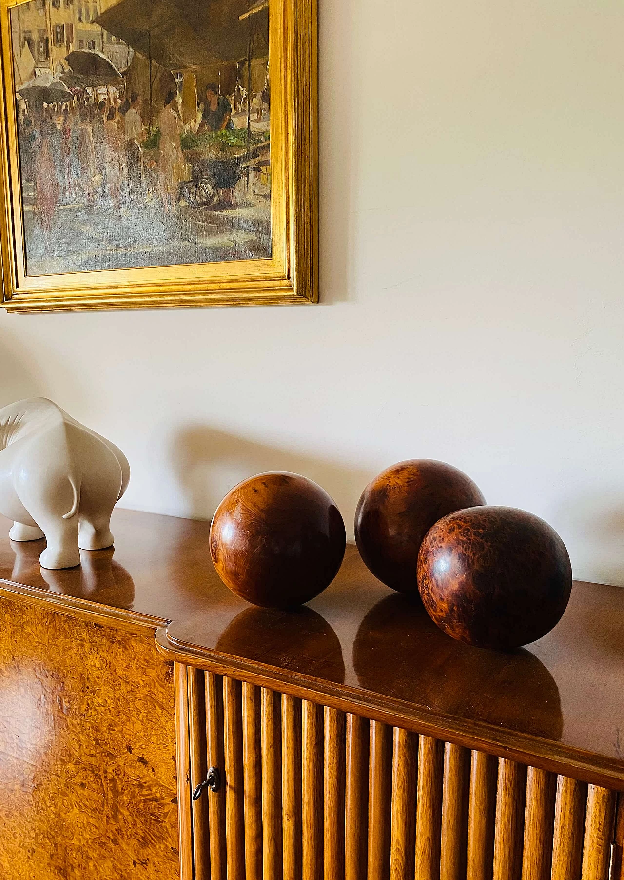 3 Spherical wooden sculptures, 1960s 5