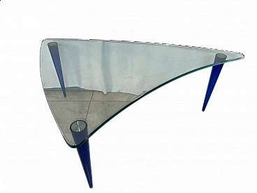 Crystal coffee table with conical legs, 1970s