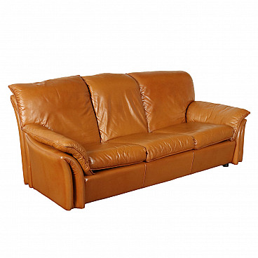 Three-seater leather sofa, 1980s