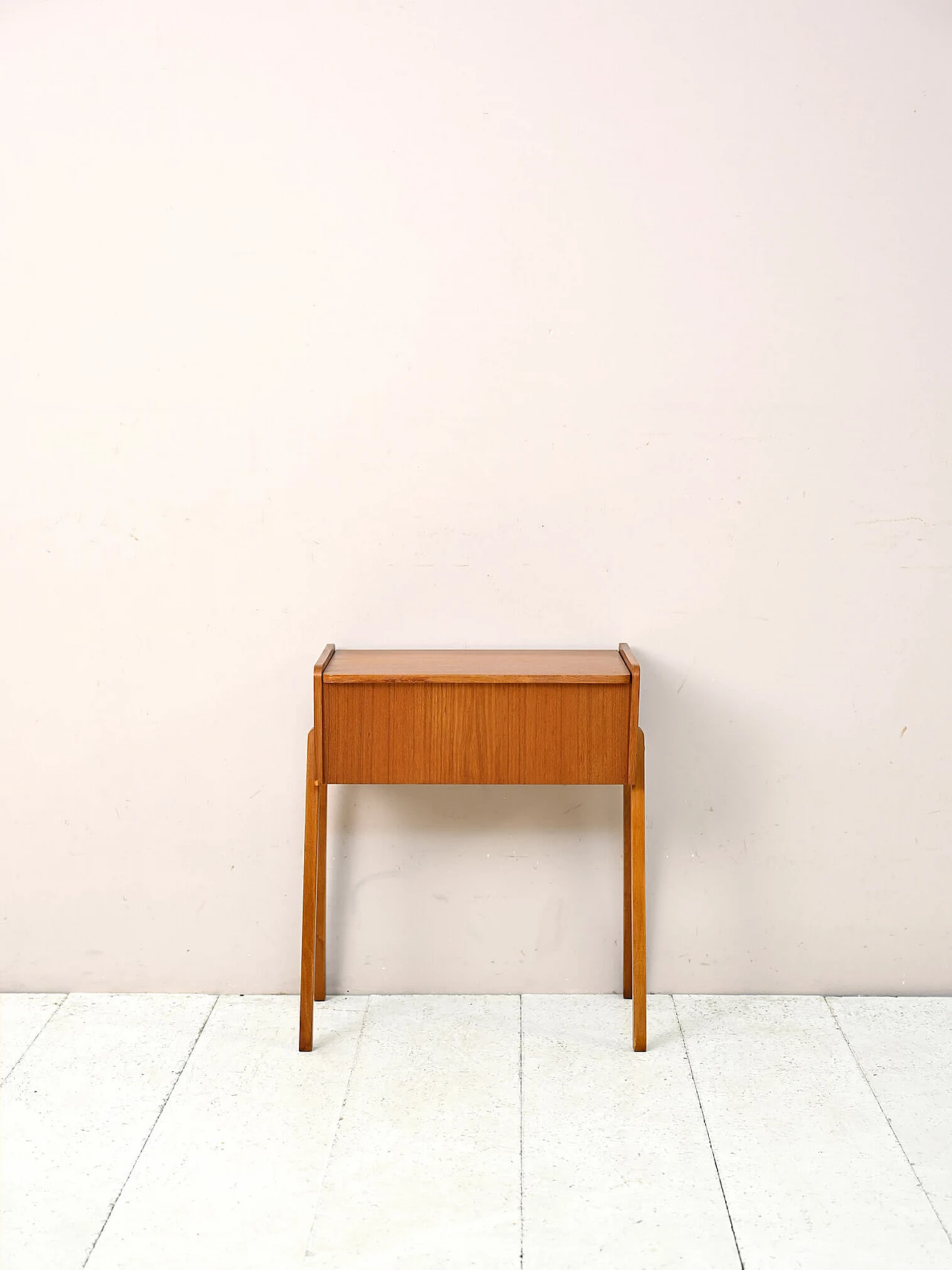 Teak sewing table with storage compartment, 1960s 2