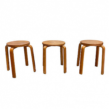 3 Birch stools by Alvar Aalto for Artek, 1960s