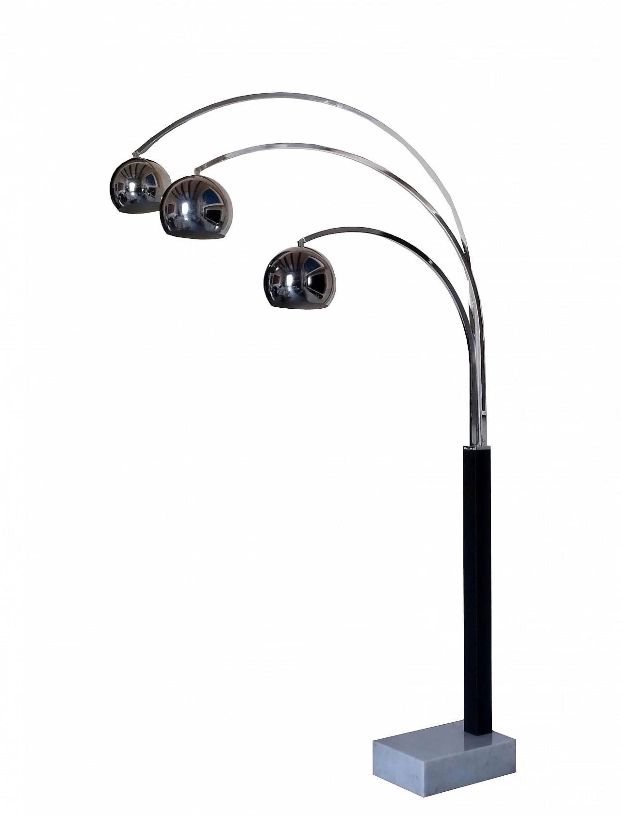 Steel arch floor lamp with marble base by Goffredo Reggiani for Reggiani, 1970s 1