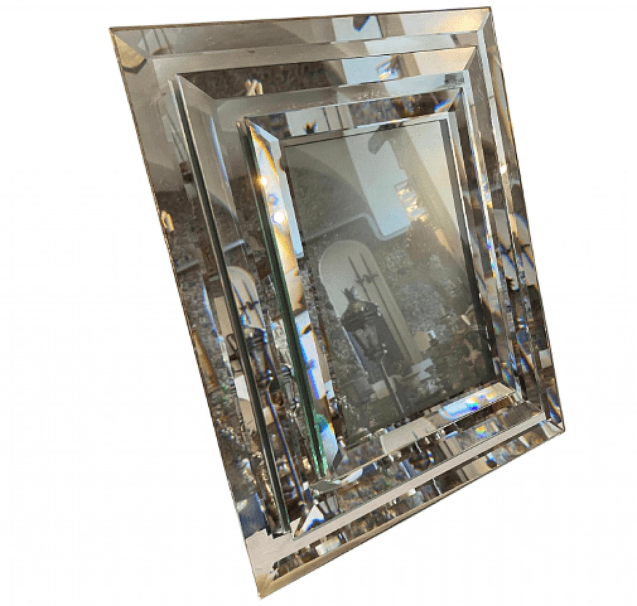 Portafoto in vetro a specchio di Fontana Arte, anni '50 1