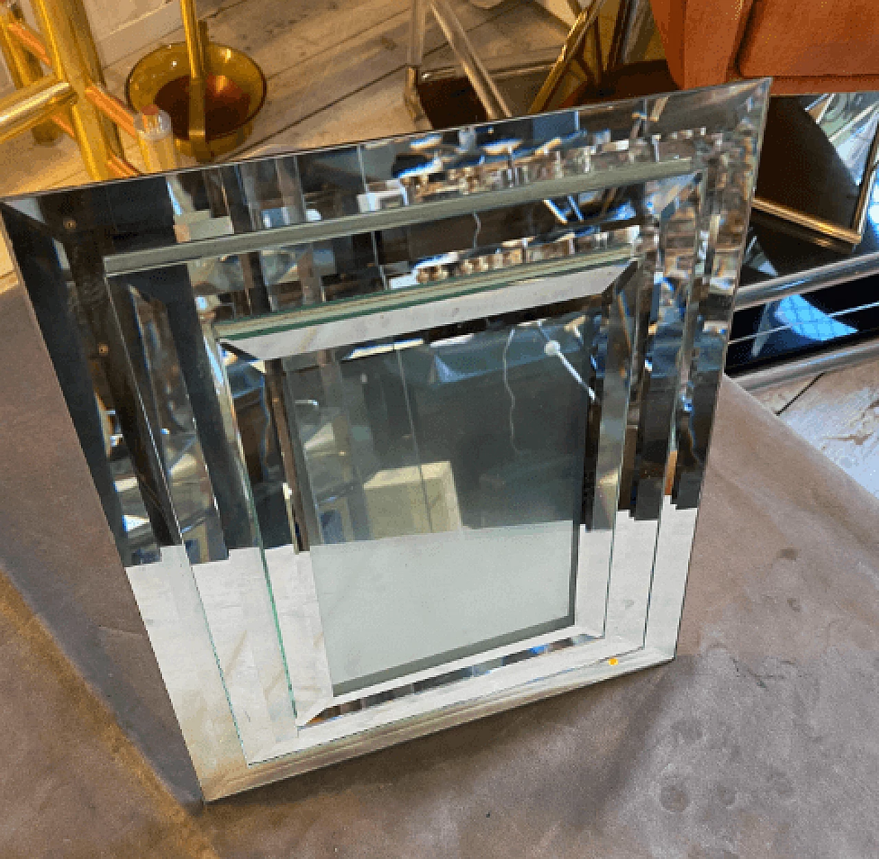 Portafoto in vetro a specchio di Fontana Arte, anni '50 4