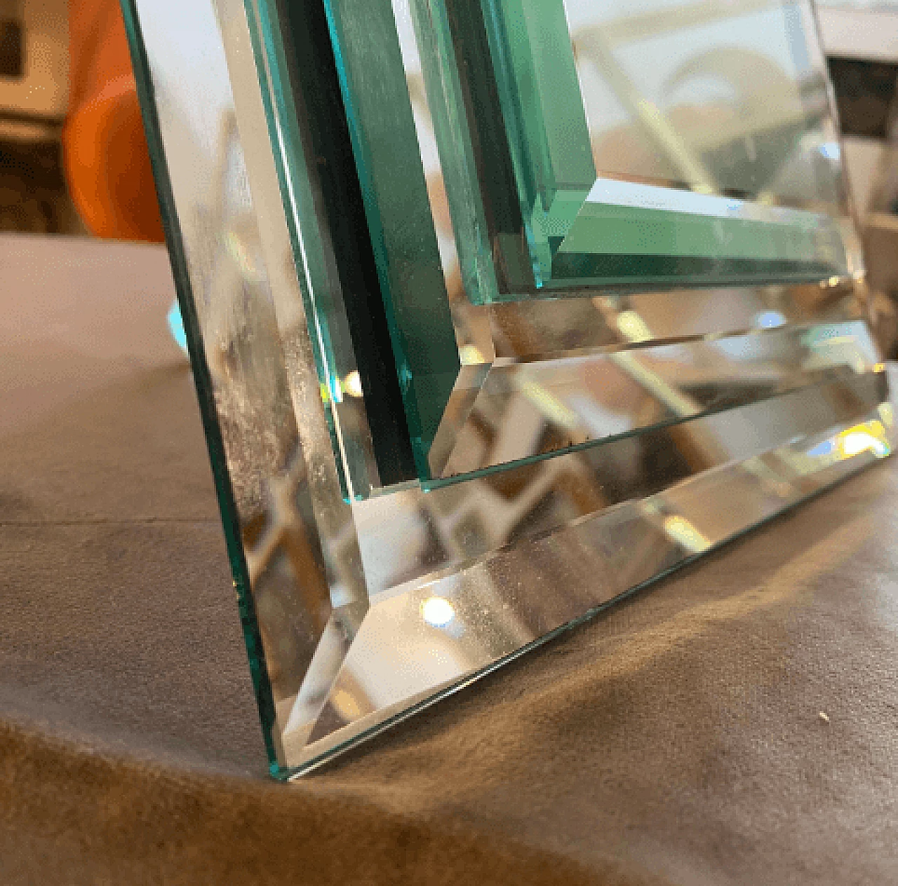 Portafoto in vetro a specchio di Fontana Arte, anni '50 9