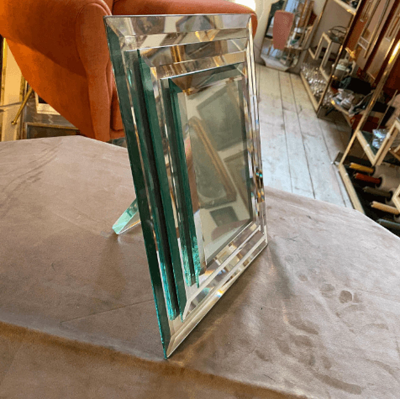 Portafoto in vetro a specchio di Fontana Arte, anni '50 10