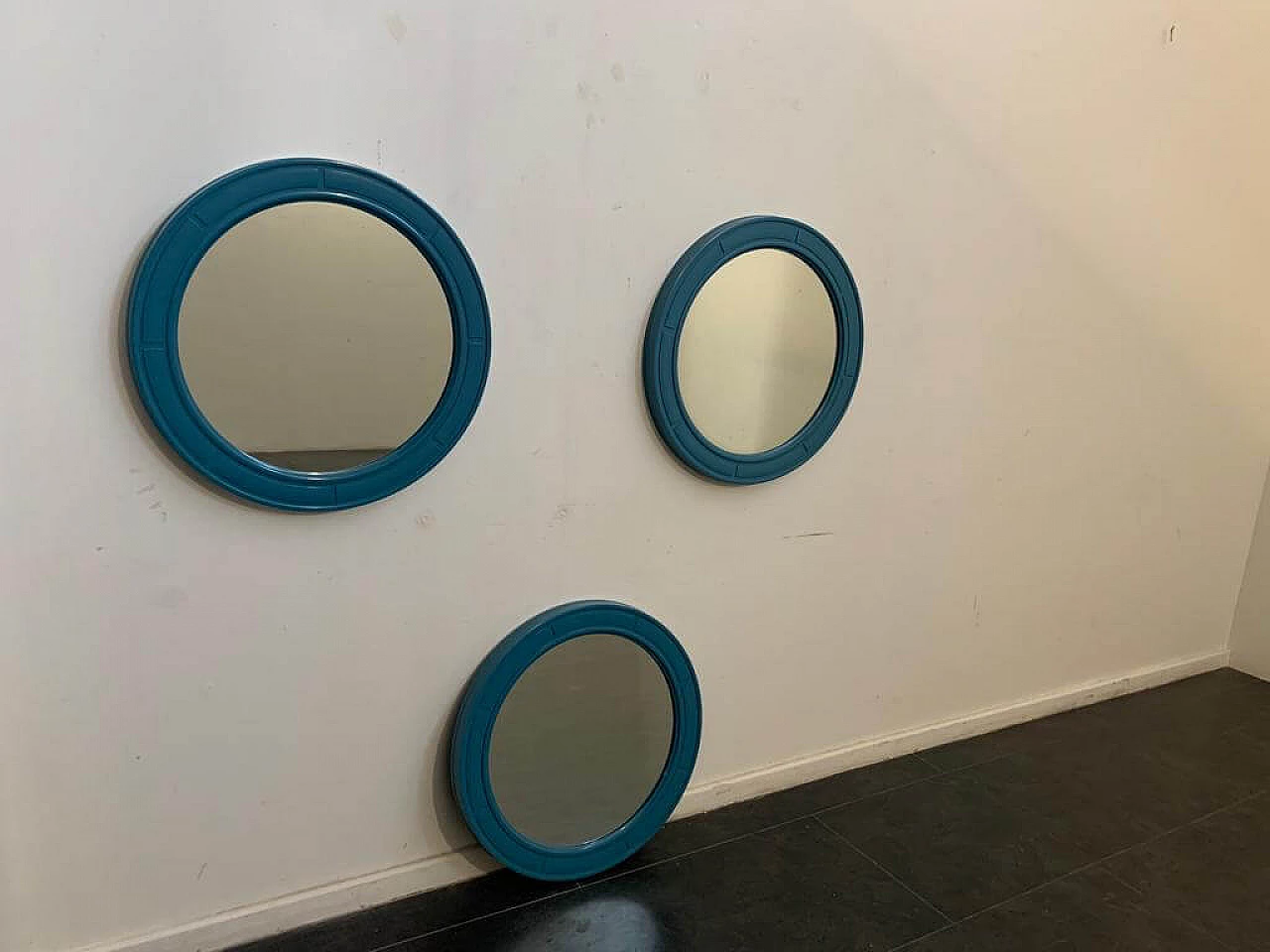 Pair of blue mirrors by Carrara & Matta, 1970s 9