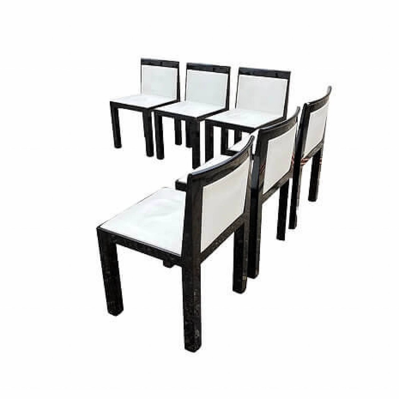 6 Teatro chairs by Aldo Rossi and Luca Meda for Molteni, 1980s 1