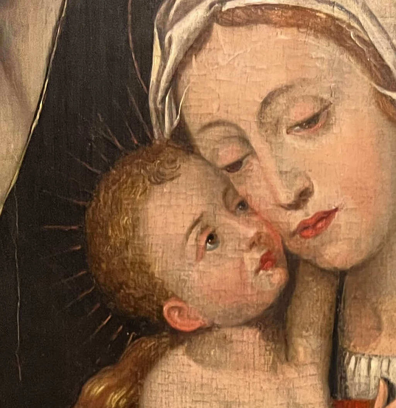 Icona fiamminga di Madonna con Bambino, '600 2