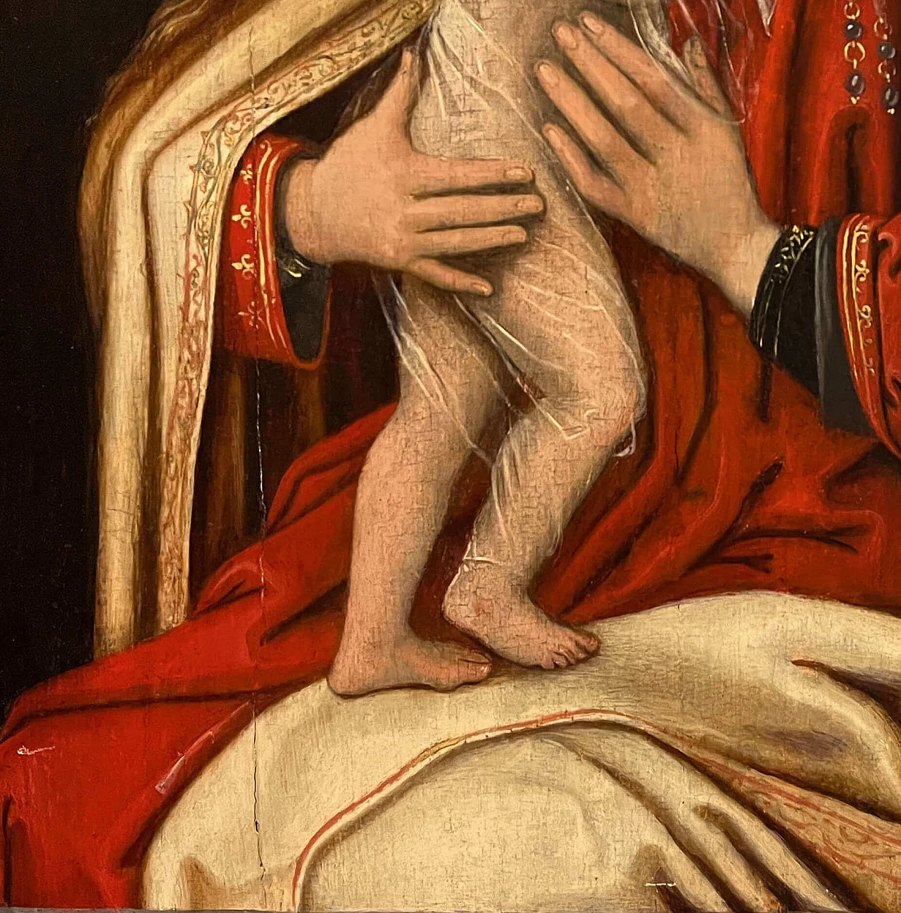 Icona fiamminga di Madonna con Bambino, '600 3