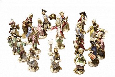 21 Personaggi d'orchestra in ceramica Meissen, '800
