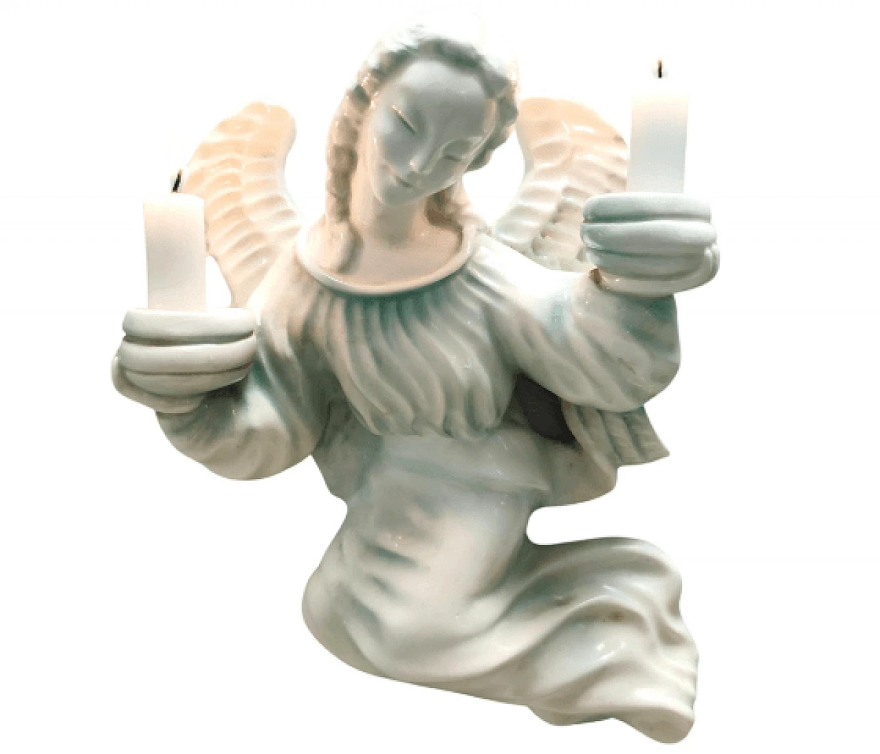 Glazed ceramic wall candelabrum by Goldscheider, 1930s 1