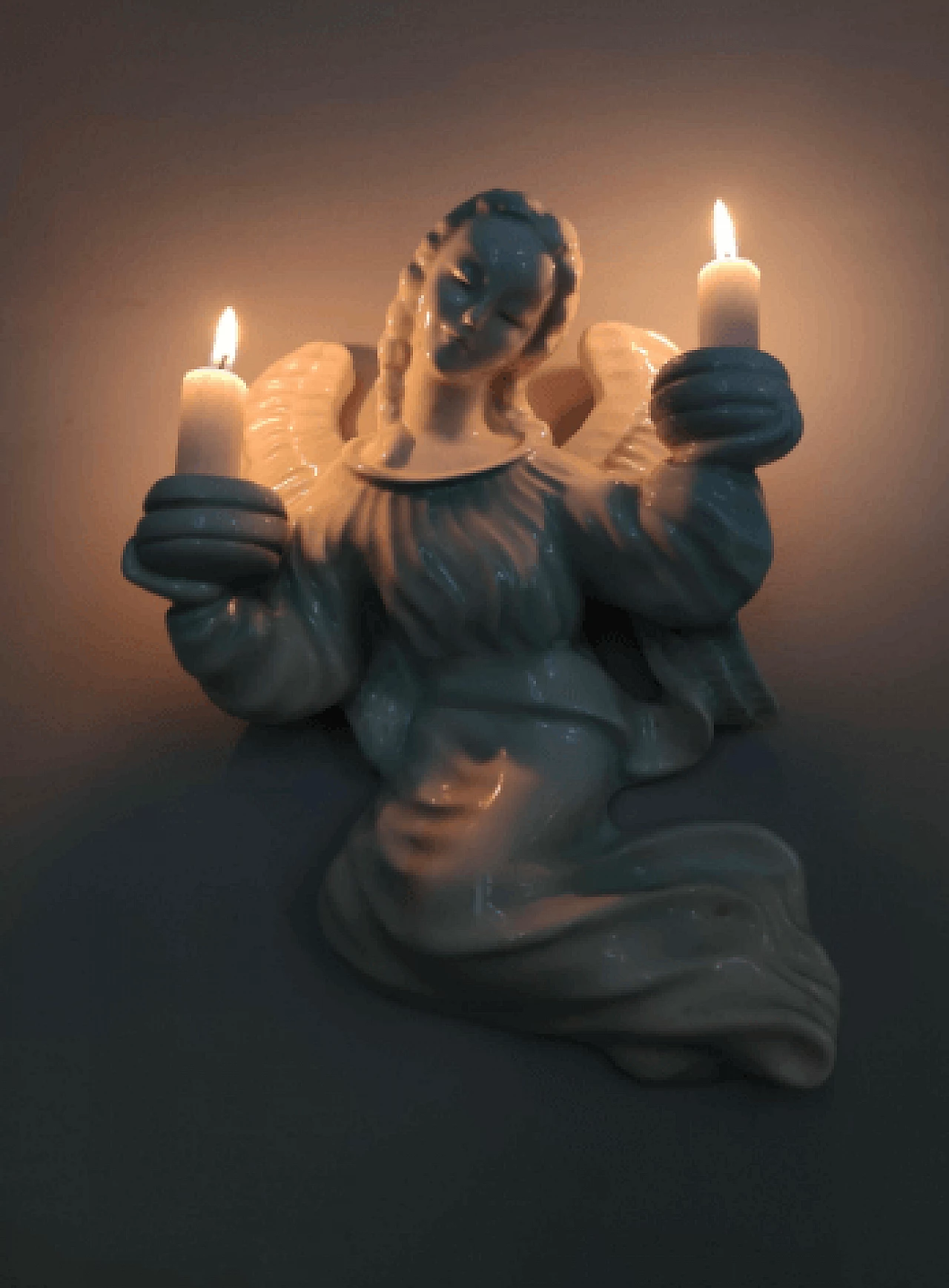 Glazed ceramic wall candelabrum by Goldscheider, 1930s 2