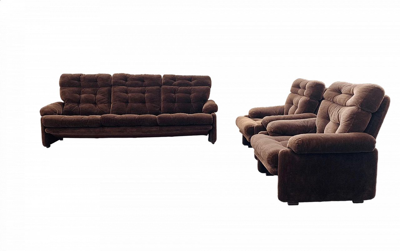 Coronado three-seater sofa and pair of armchairs by Tobia Scarpa for B&B Italia, 1970s 47