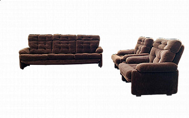 Coronado three-seater sofa and pair of armchairs by Tobia Scarpa for B&B Italia, 1970s