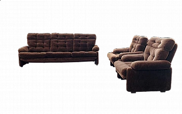Coronado three-seater sofa and pair of armchairs by Tobia Scarpa for B&B Italia, 1970s
