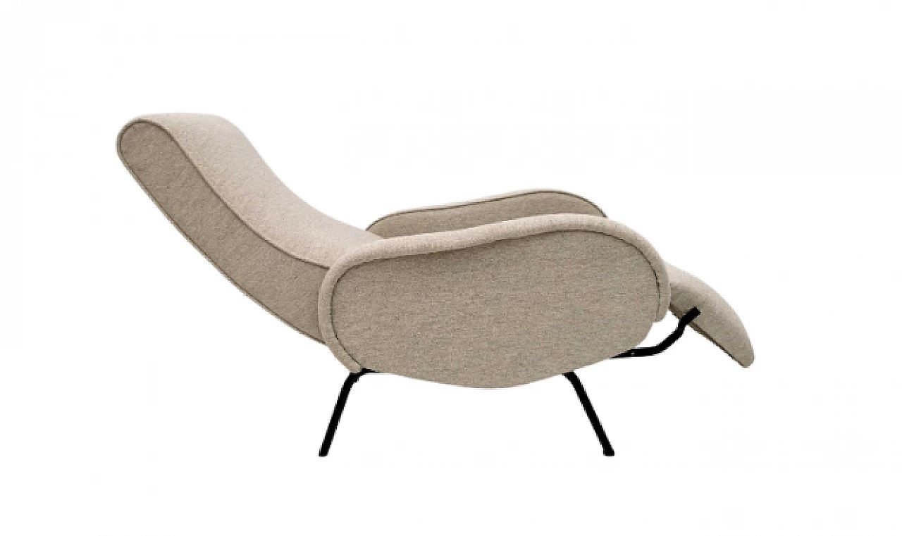 Bouclé fabric reclining armchair by Marco Zanuso, 1950s 1