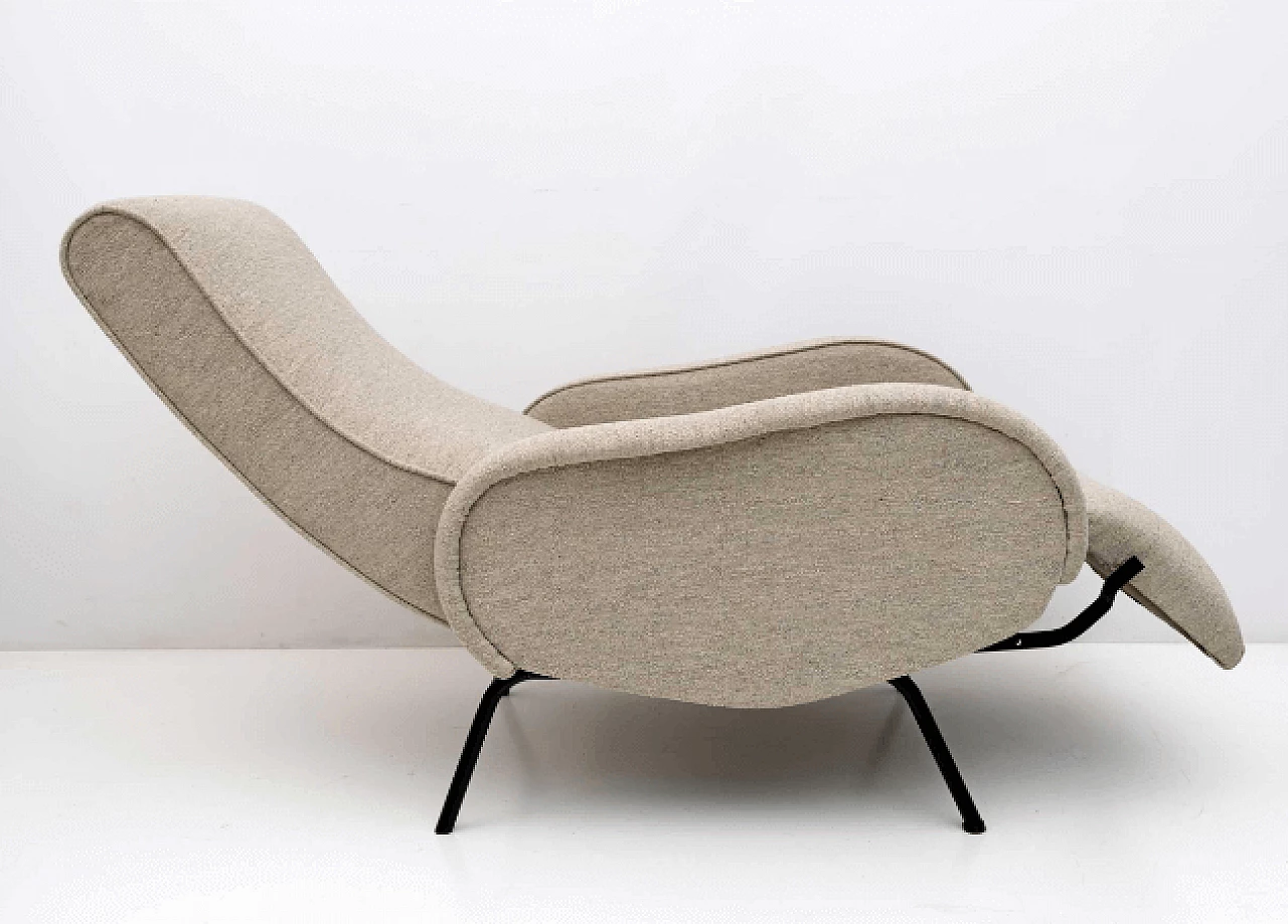 Bouclé fabric reclining armchair by Marco Zanuso, 1950s 2
