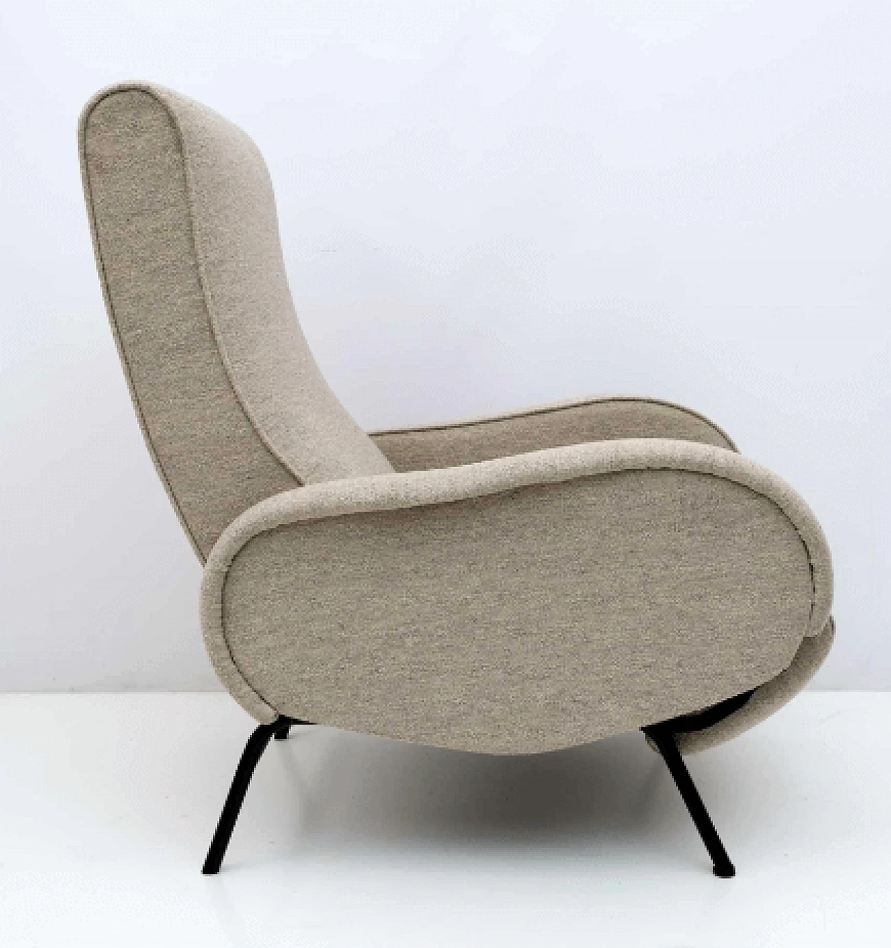 Bouclé fabric reclining armchair by Marco Zanuso, 1950s 3
