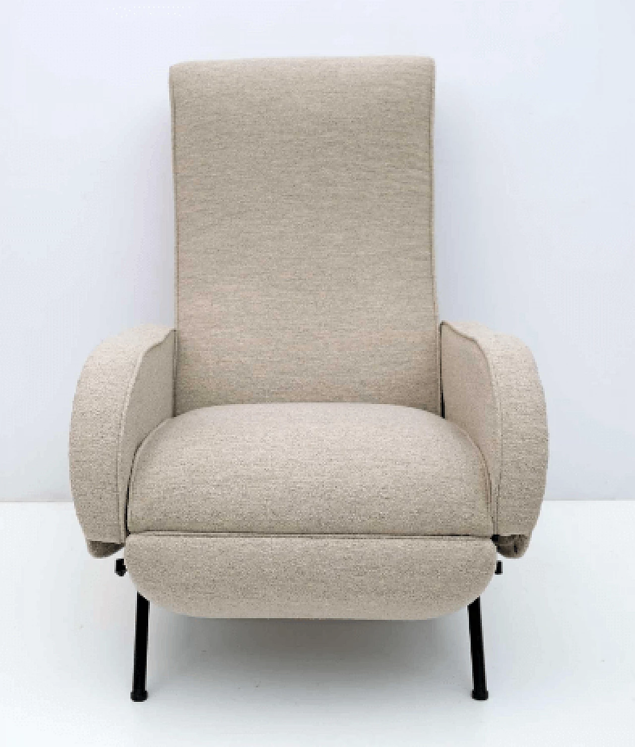 Bouclé fabric reclining armchair by Marco Zanuso, 1950s 5