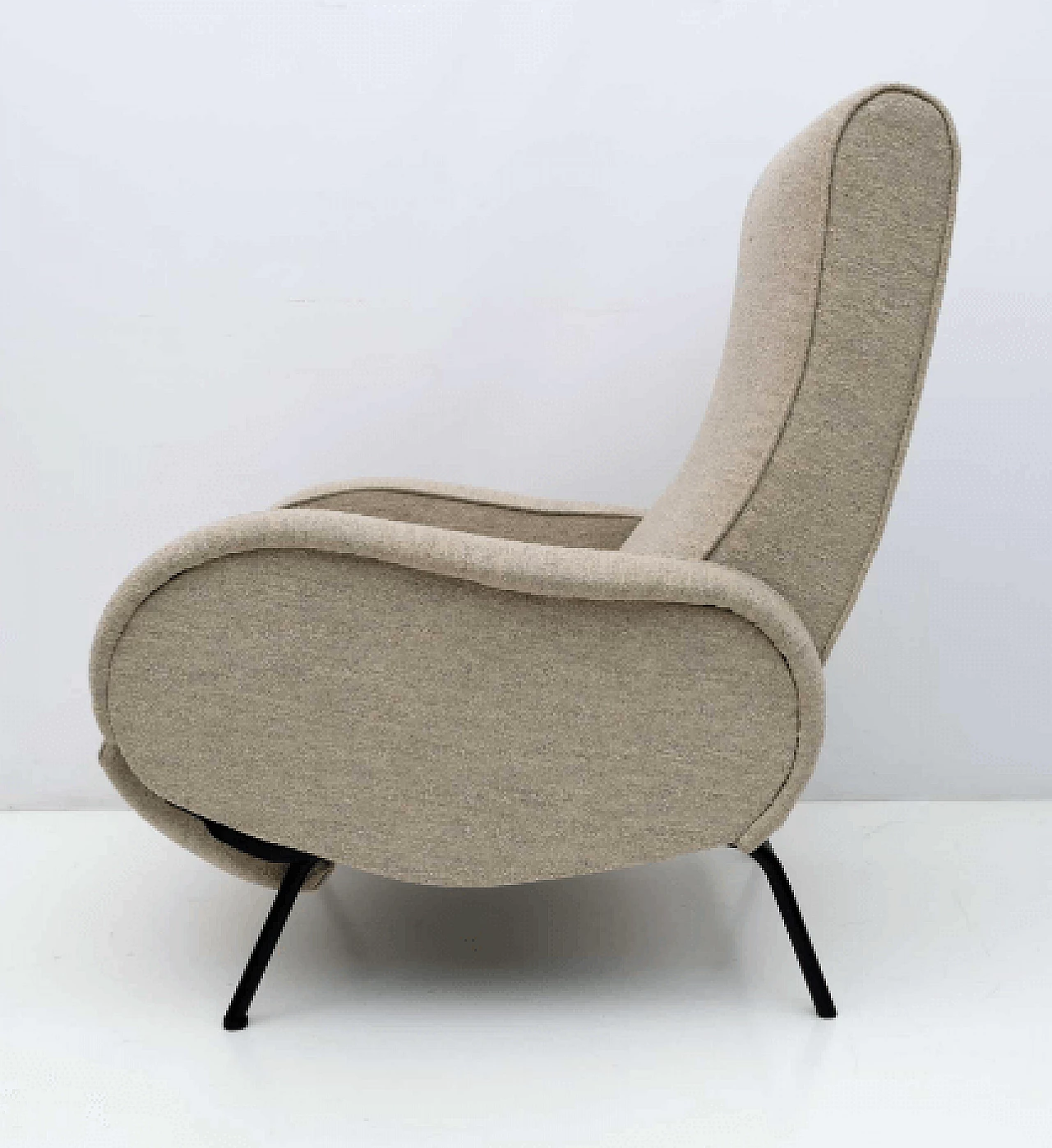 Bouclé fabric reclining armchair by Marco Zanuso, 1950s 8
