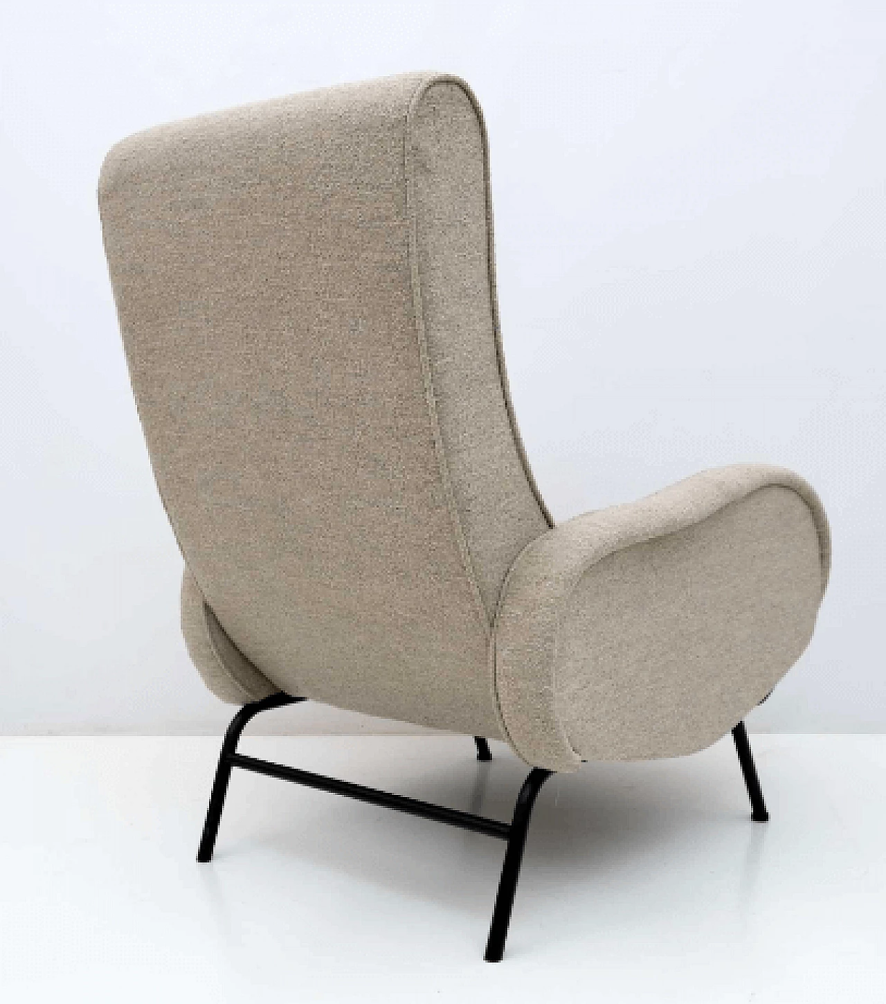 Bouclé fabric reclining armchair by Marco Zanuso, 1950s 10