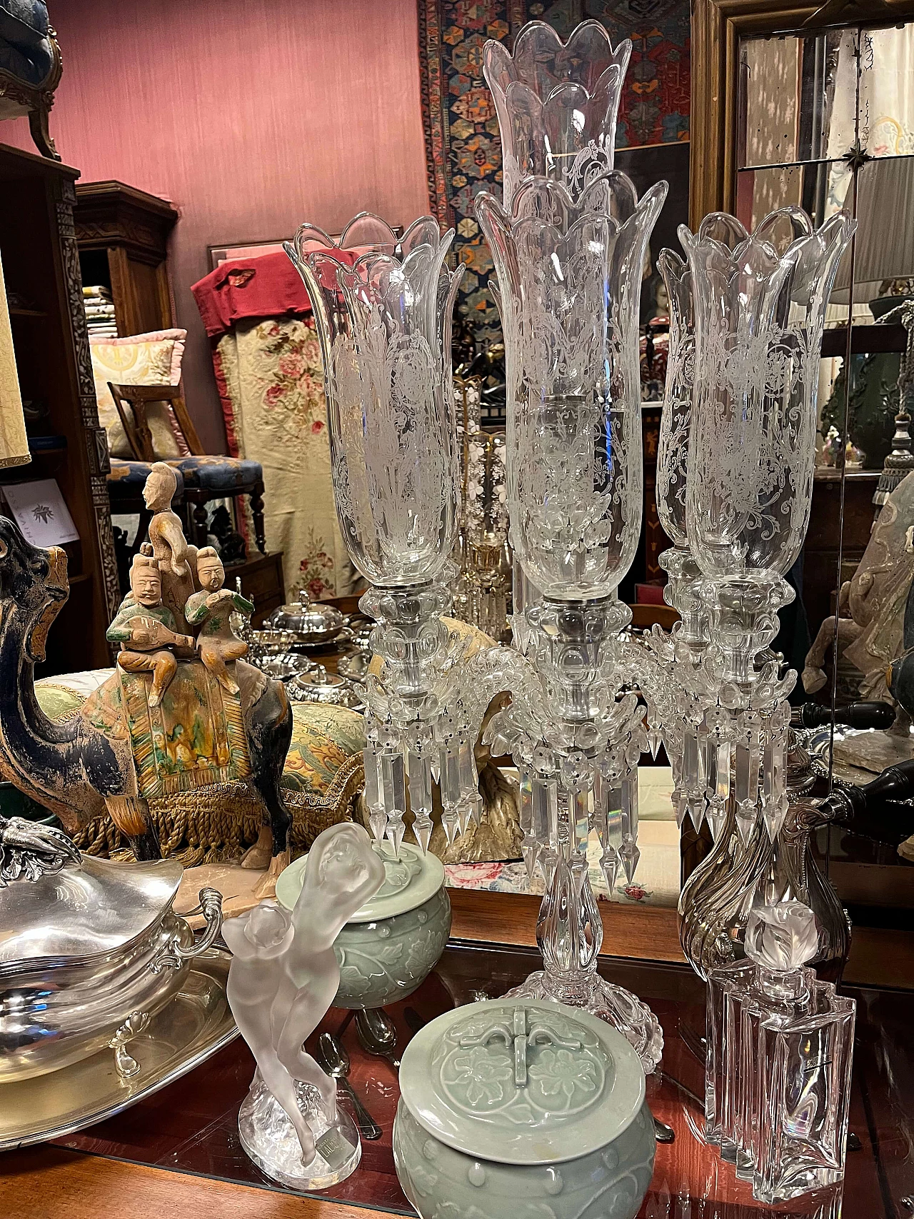 Baccarat in cristallo a sette luci, anni '40 1