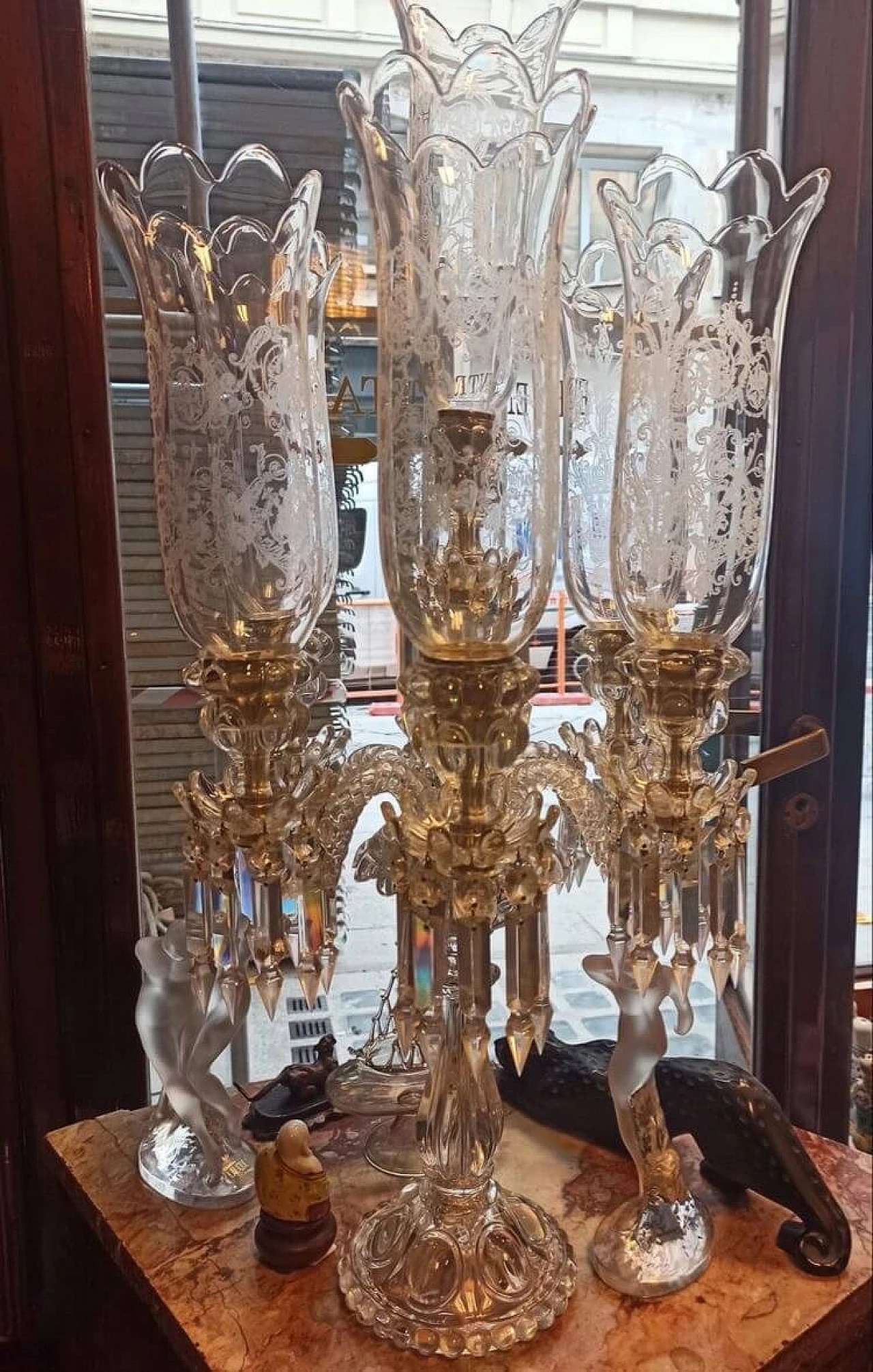 Baccarat in cristallo a sette luci, anni '40 3