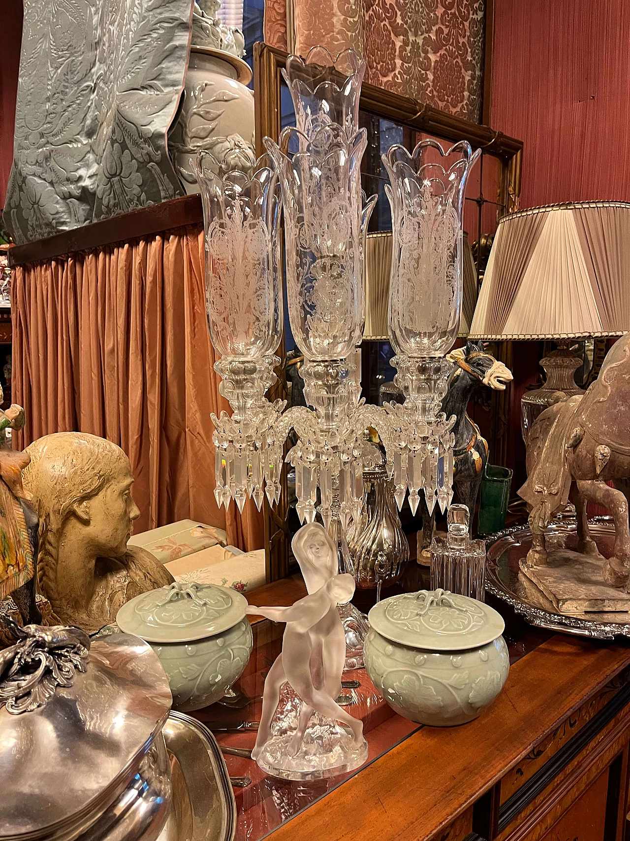 Baccarat in cristallo a sette luci, anni '40 4