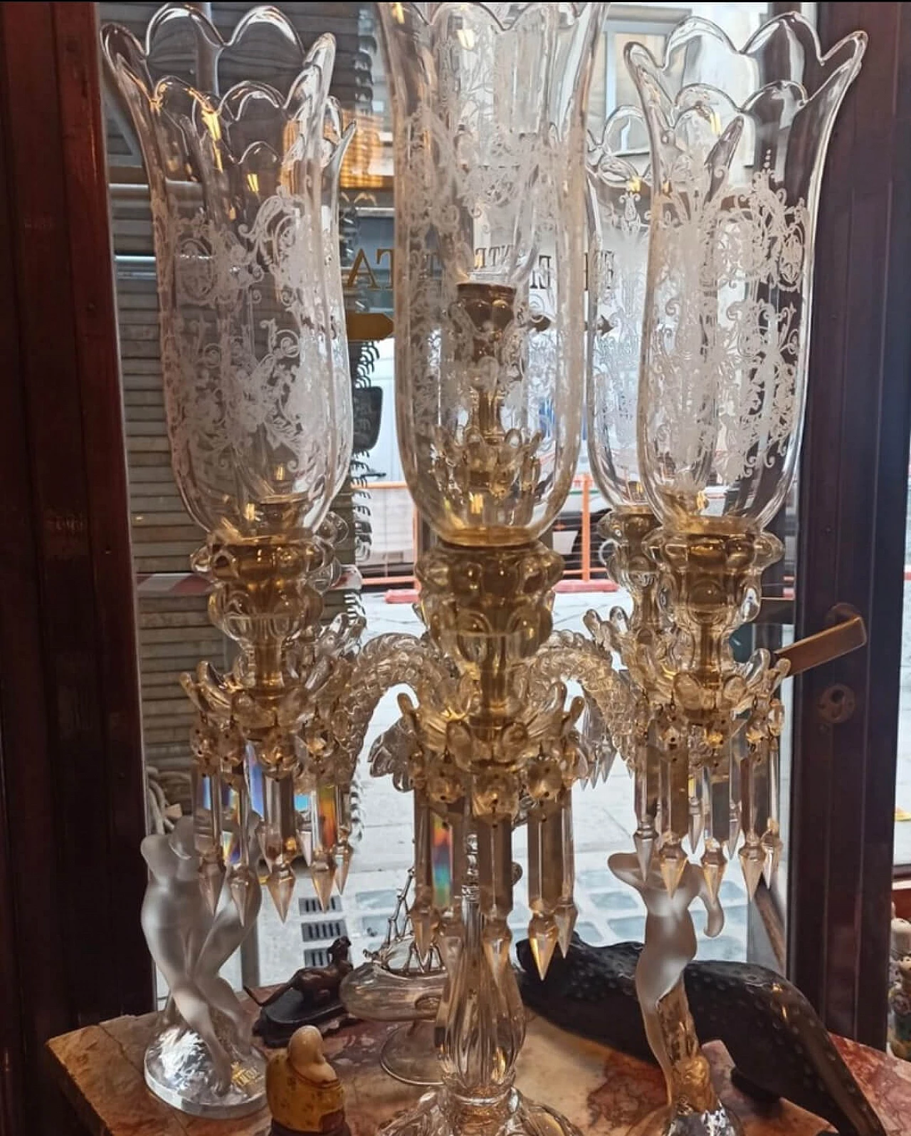 Baccarat in cristallo a sette luci, anni '40 5