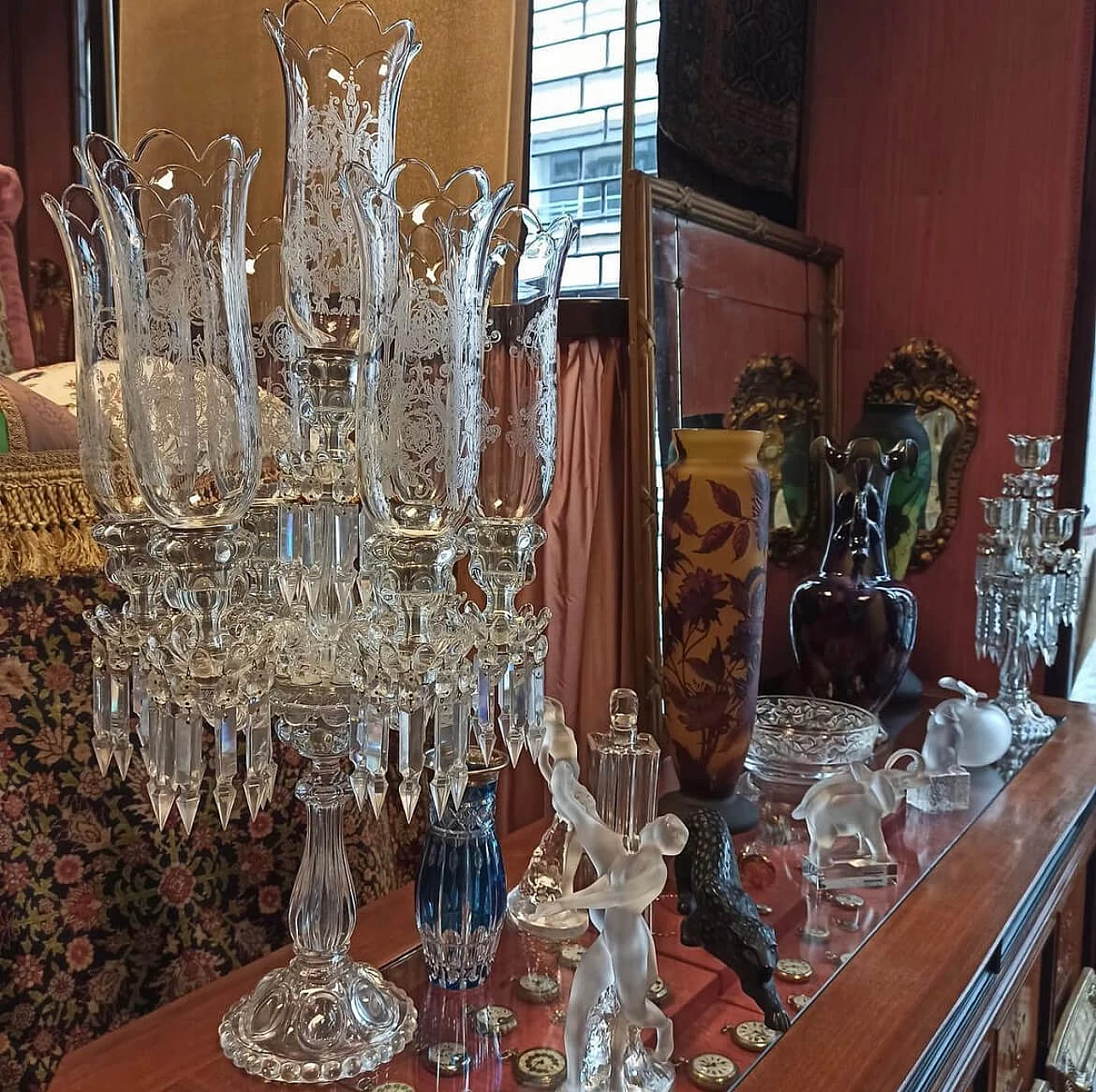 Baccarat in cristallo a sette luci, anni '40 6