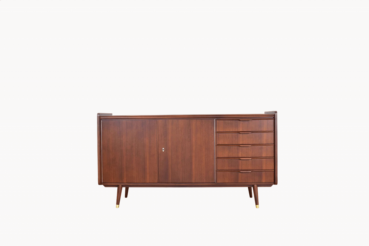 Mid-Century walnut sideboard by Möbelhaus Alfred Hübner, 1960s 15