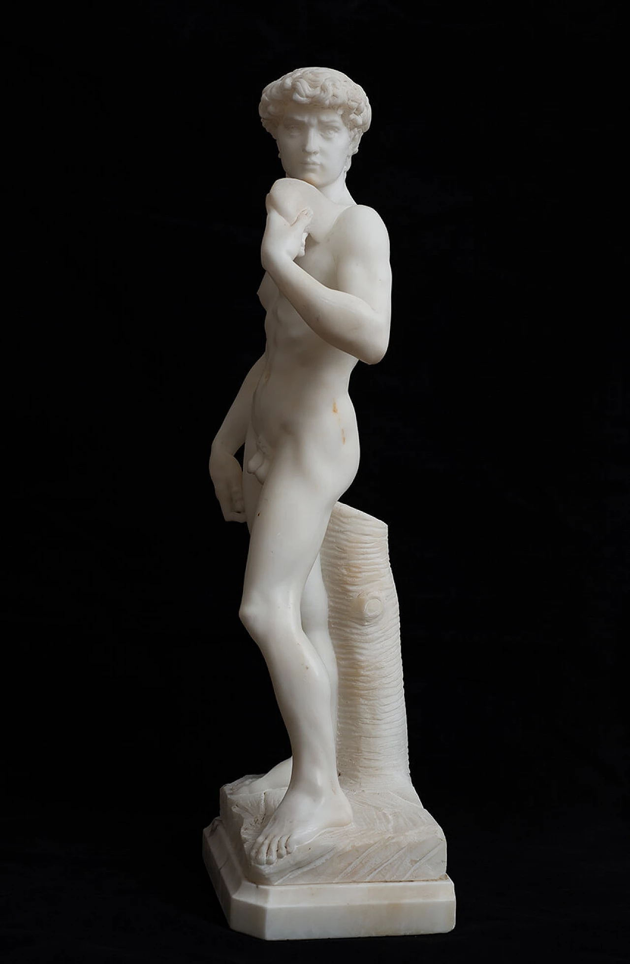 Reproduction of Michelangelo's David, alabaster sculpture, 19th century 1