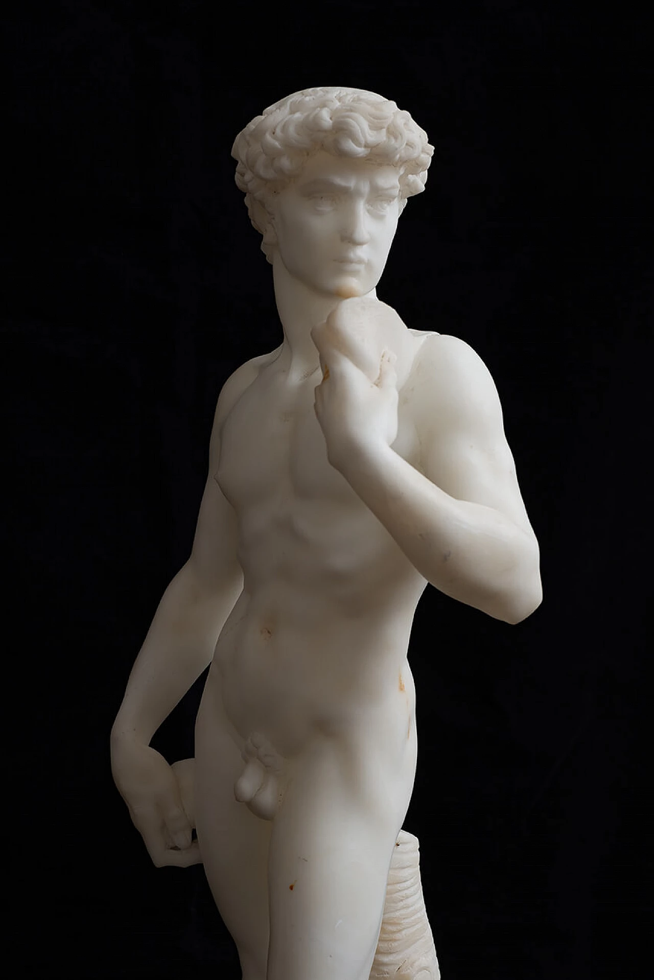 Riproduzione del David di Michelangelo, scultura in alabastro, '800 2